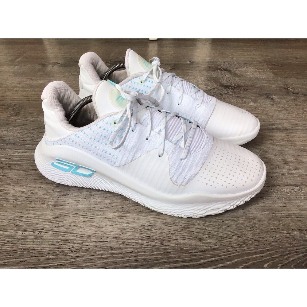 Under Armour Curry 4 Mens Size 11.5 FloTro April Shower White Basketball Shoes